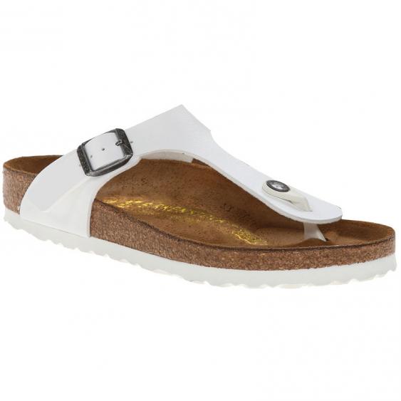 Birkenstock Gizeh White Birko-Flor White Sole 74553-1 (Women's)